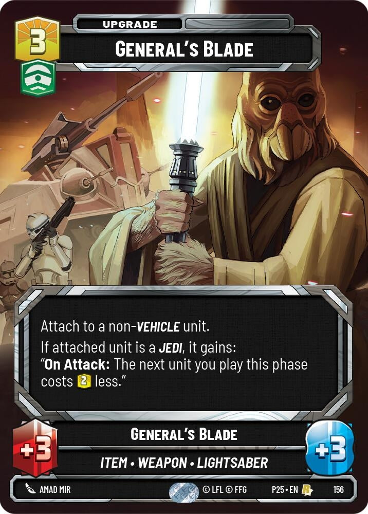 Image for General's Blade (156) (Sector and Regional Promos: Season 1) - Star Wars: Unlimited