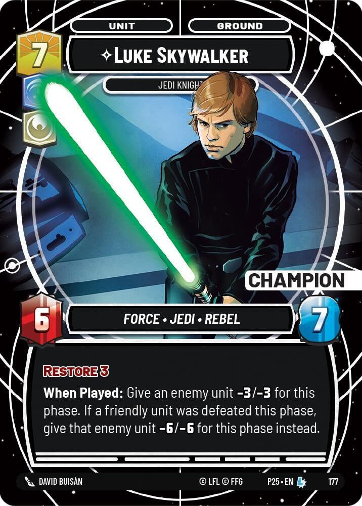 Image for Luke Skywalker - Jedi Knight (Champion) (175) (Sector and Regional Promos: Season 1) - Star Wars: Unlimited