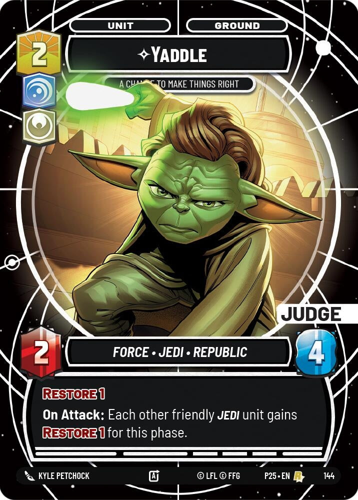 Image for Yaddle - A Chance To Make Things Right (Judge) (144) (Judge Promos) - Star Wars: Unlimited