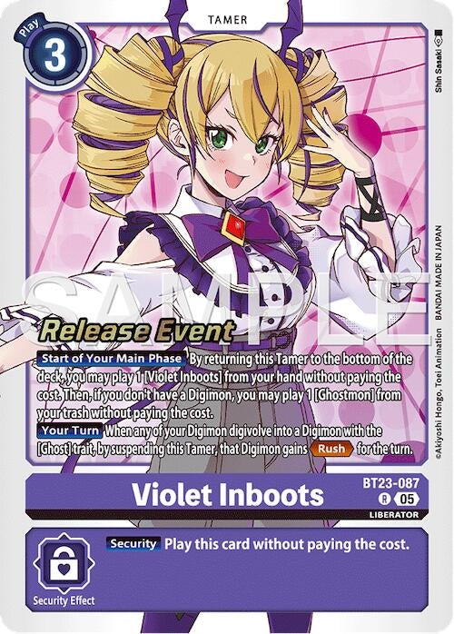 Image for Violet Inboots (BT23-087 R) (Hackers' Slumber Release Event Cards) - Digimon Card Game