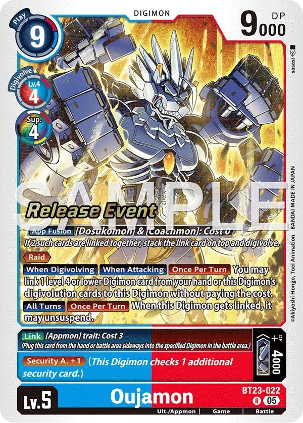 Image for Oujamon (BT23-022 R) (Hackers' Slumber Release Event Cards) - Digimon Card Game