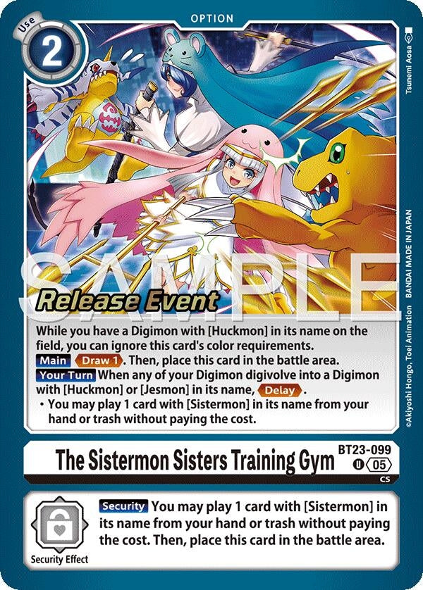 Image for The Sistermon Sisters Training Gym (BT23-099 U) (Hackers' Slumber Release Event Cards) - Digimon Card Game