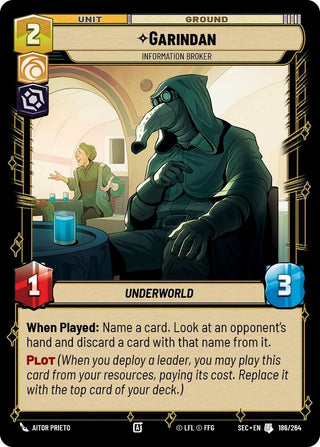 Image for Garindan - Information Broker (186/264) (Secrets of Power) - Star Wars: Unlimited