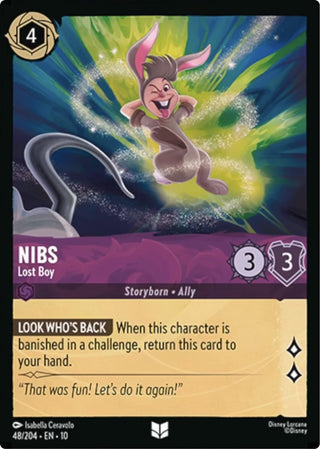 Image for Nibs - Lost Boy (48/204) (Whispers in the Well) - Disney Lorcana