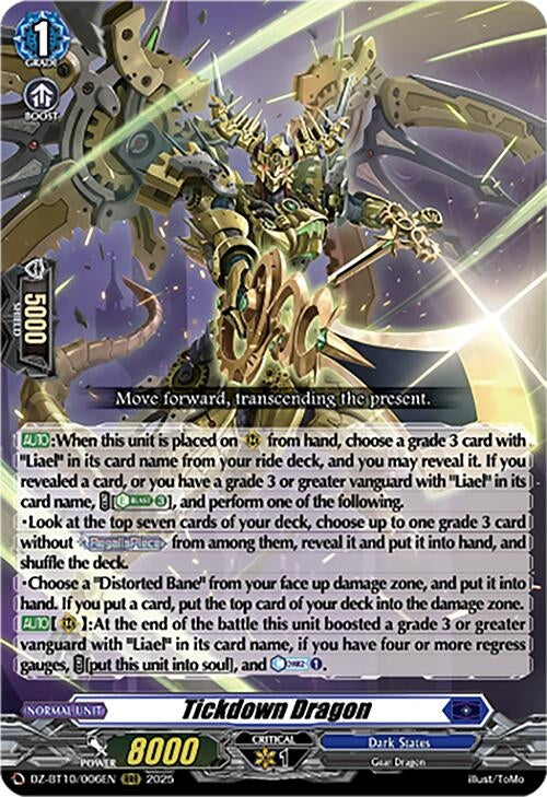 Image for Tickdown Dragon (DZ-BT10/006EN) (DZ-BT10: Dragonsoul Resonance) - Cardfight Vanguard