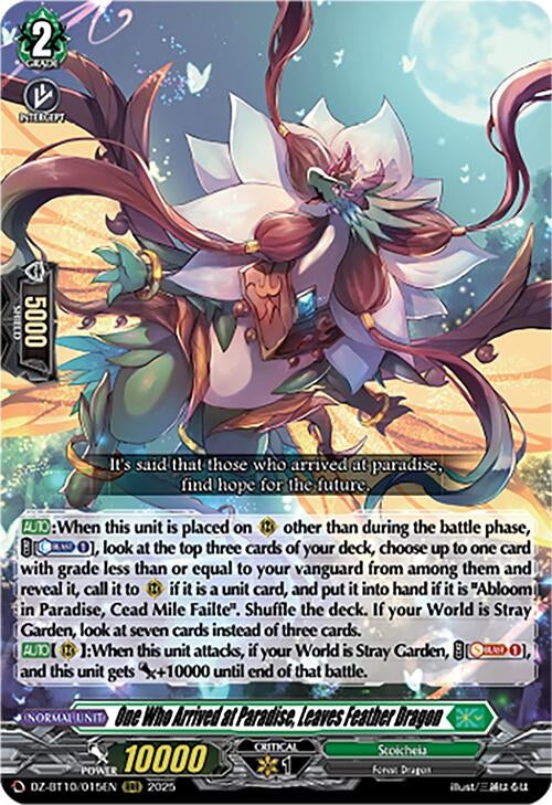 Image for One Who Arrived at Paradise, Leaves Feather Dragon (DZ-BT10/015EN) (DZ-BT10: Dragonsoul Resonance) - Cardfight Vanguard