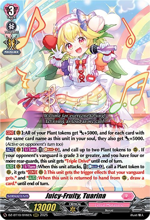 Image for Juicy-Fruity, Tuarina (DZ-BT10/016EN) (DZ-BT10: Dragonsoul Resonance) - Cardfight Vanguard