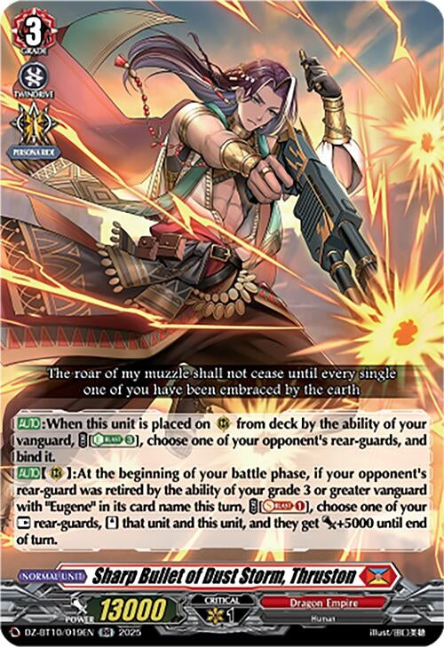 Image for Sharp Bullet of Dust Storm, Thruston (DZ-BT10/019EN) (DZ-BT10: Dragonsoul Resonance) - Cardfight Vanguard