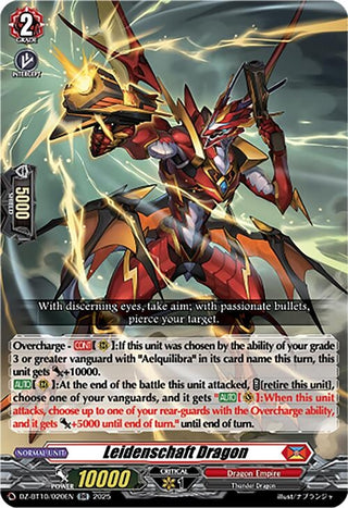 Image for Leidenschaft Dragon (DZ-BT10/020EN) (DZ-BT10: Dragonsoul Resonance) - Cardfight Vanguard