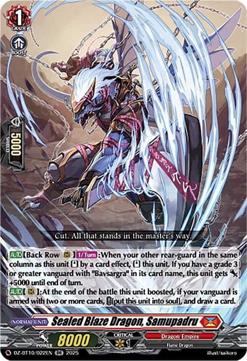 Image for Sealed Blaze Dragon, Samupadru (DZ-BT10/022EN) (DZ-BT10: Dragonsoul Resonance) - Cardfight Vanguard