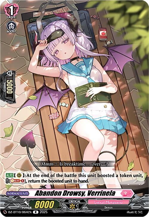 Image for Abandon Drowsy, Verrinela (DZ-BT10/064EN) (DZ-BT10: Dragonsoul Resonance) - Cardfight Vanguard