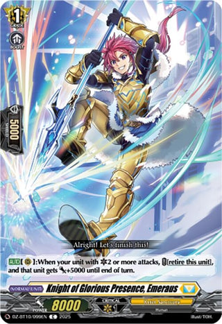 Image for Knight of Glorious Presence, Emeraus (DZ-BT10/099EN) (DZ-BT10: Dragonsoul Resonance) - Cardfight Vanguard
