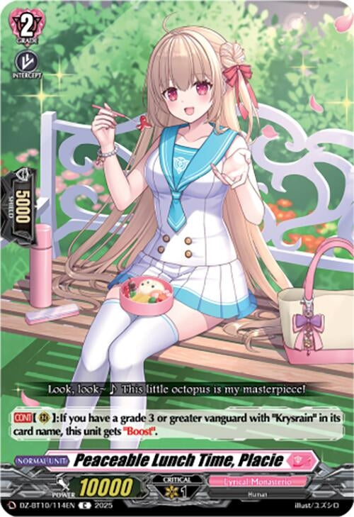 Image for Peaceable Lunch Time, Placie (DZ-BT10/114EN) (DZ-BT10: Dragonsoul Resonance) - Cardfight Vanguard