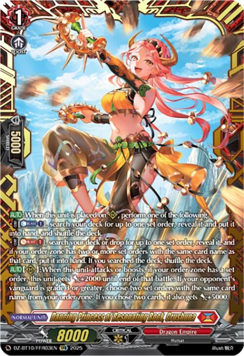 Image for Dancing Princess of Resonating Rock, Crushuna (FFR) (DZ-BT10/FFR03EN) (DZ-BT10: Dragonsoul Resonance) - Cardfight Vanguard