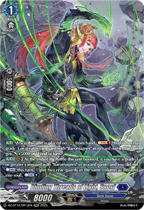 Image for Binding Threads of Light, Saosi (SR) (DZ-BT10/SR13EN) (DZ-BT10: Dragonsoul Resonance) - Cardfight Vanguard