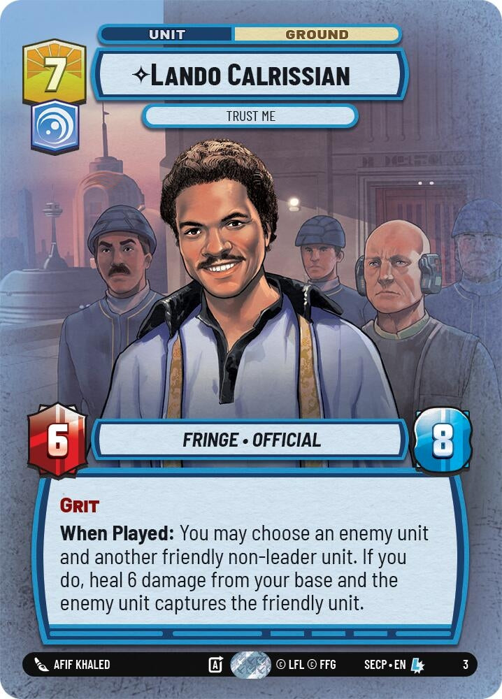 Image for Lando Calrissian - Trust Me (Secrets of Power - Weekly Play Promos) - Star Wars: Unlimited