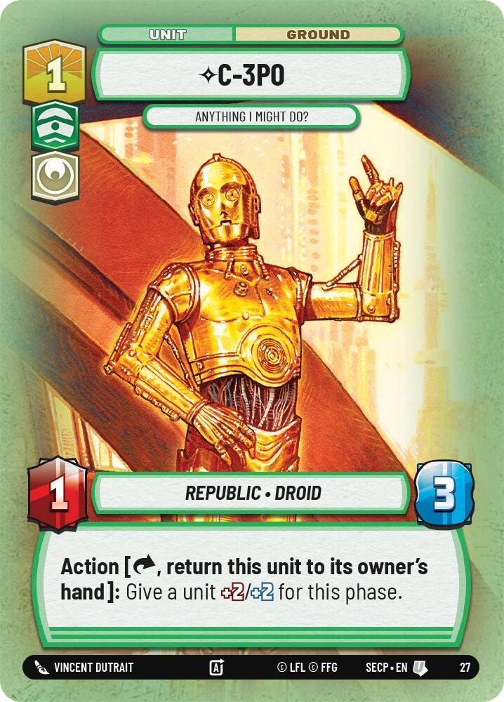 Image for C-3PO - Anything I Might Do? (Foil) (Secrets of Power - Weekly Play Promos) - Star Wars: Unlimited