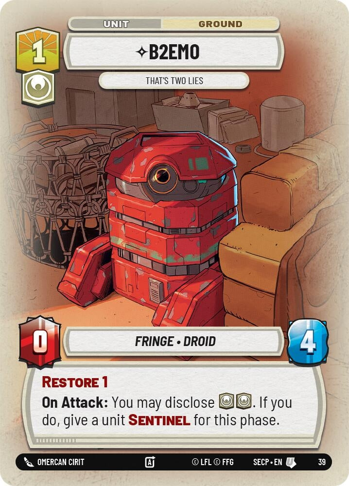 Image for B2EMO - That's Two Lies (Foil) (Secrets of Power - Weekly Play Promos) - Star Wars: Unlimited