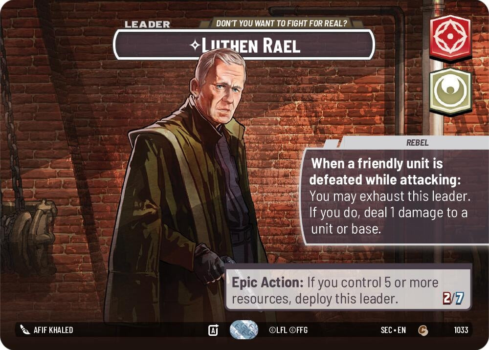 Image for Luthen Rael - Don't You Want To Fight For Real? (Showcase) (1033) (Secrets of Power) - Star Wars: Unlimited