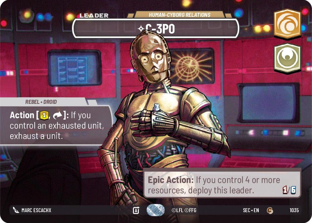 Image for C-3PO - Human-Cyborg Relations (Showcase) (1035) (Secrets of Power) - Star Wars: Unlimited