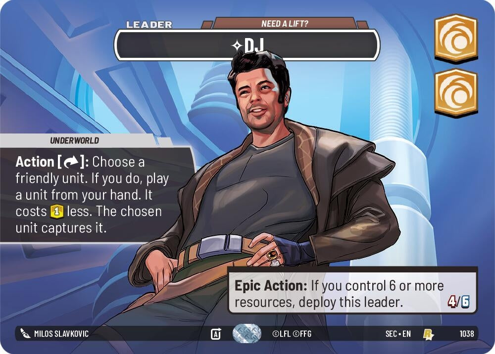 Image for DJ - Need a Lift? (Showcase) (1038) (Secrets of Power) - Star Wars: Unlimited