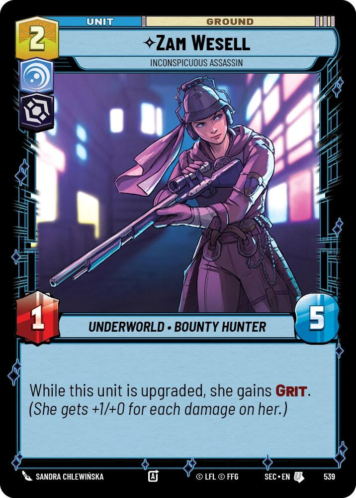 Image for Zam Wesell - Inconspicuous Assassin (Foil) (539) (Secrets of Power) - Star Wars: Unlimited
