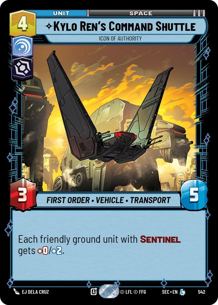 Image for Kylo Ren's Command Shuttle - Icon of Authority (Foil) (542) (Secrets of Power) - Star Wars: Unlimited