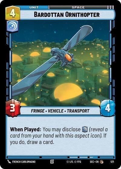 Image for Bardottan Ornithopter (Foil) (571) (Secrets of Power) - Star Wars: Unlimited