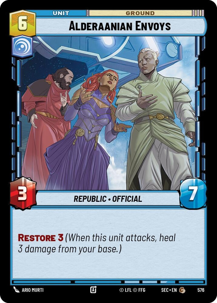 Image for Alderaanian Envoys (Foil) (576) (Secrets of Power) - Star Wars: Unlimited