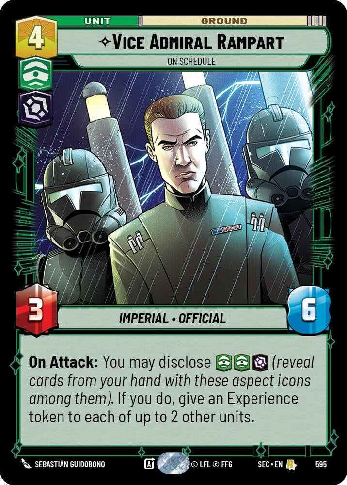 Image for Vice Admiral Rampart - On Schedule (Foil) (595) (Secrets of Power) - Star Wars: Unlimited