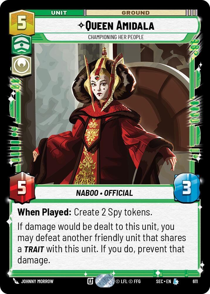 Image for Queen Amidala - Championing Her People (Foil) (611) (Secrets of Power) - Star Wars: Unlimited