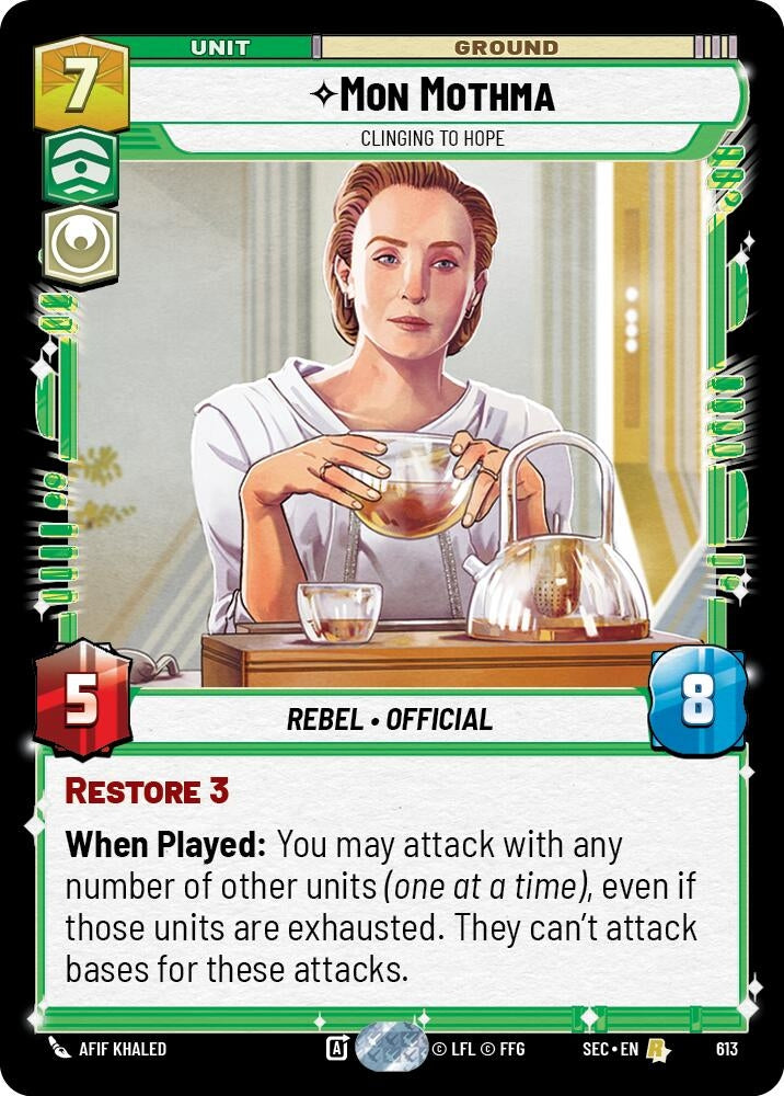 Image for Mon Mothma - Clinging to Hope (Foil) (613) (Secrets of Power) - Star Wars: Unlimited
