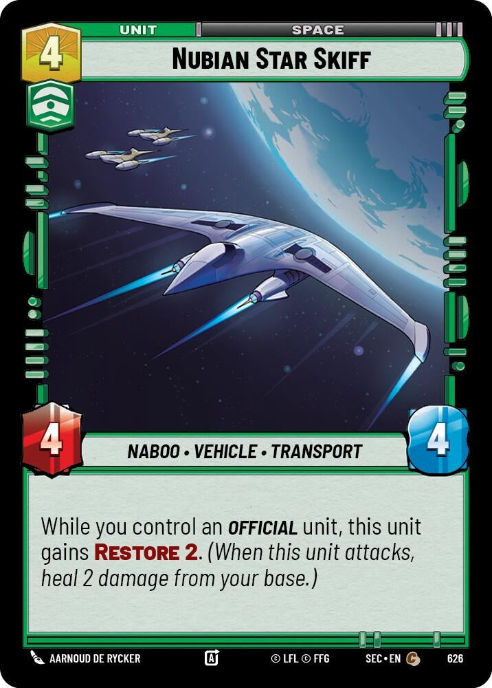 Image for Nubian Star Skiff (Foil) (626) (Secrets of Power) - Star Wars: Unlimited