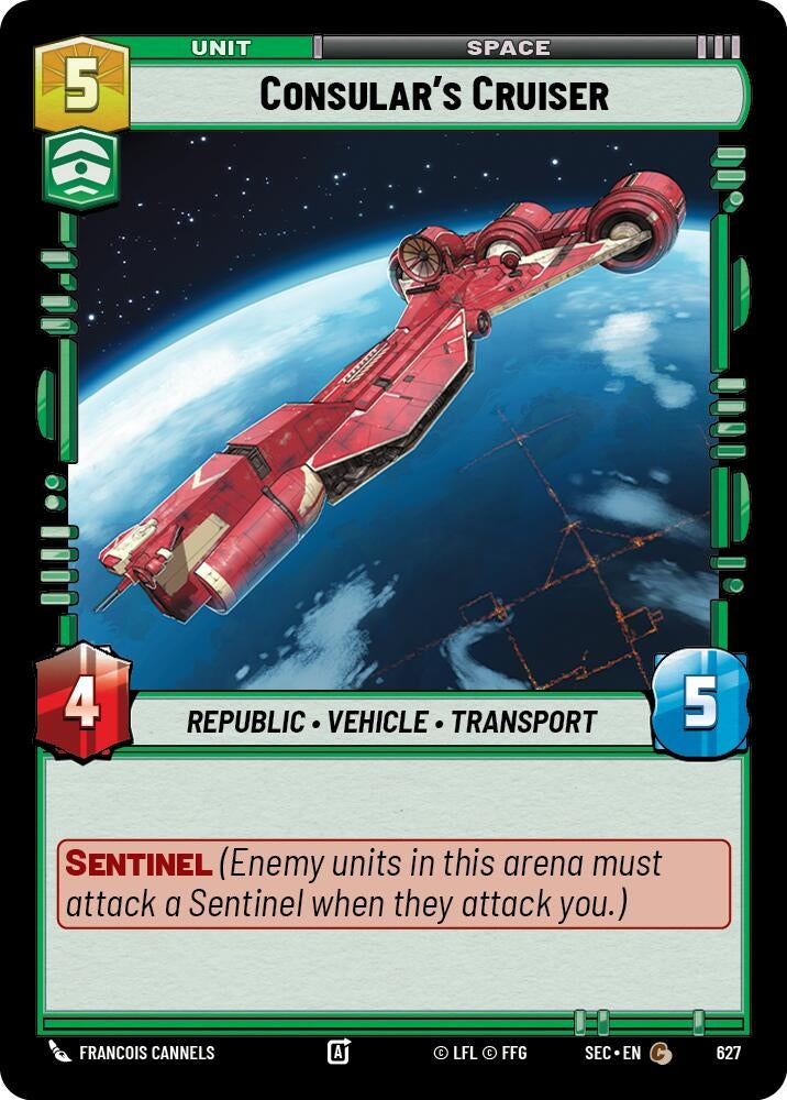 Image for Consular's Cruiser (Foil) (627) (Secrets of Power) - Star Wars: Unlimited