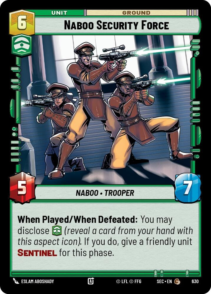 Image for Naboo Security Force (Foil) (630) (Secrets of Power) - Star Wars: Unlimited
