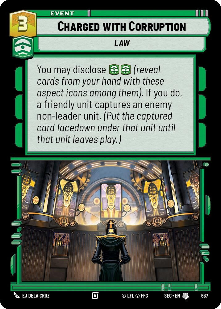 Image for Charged with Corruption (Foil) (637) (Secrets of Power) - Star Wars: Unlimited
