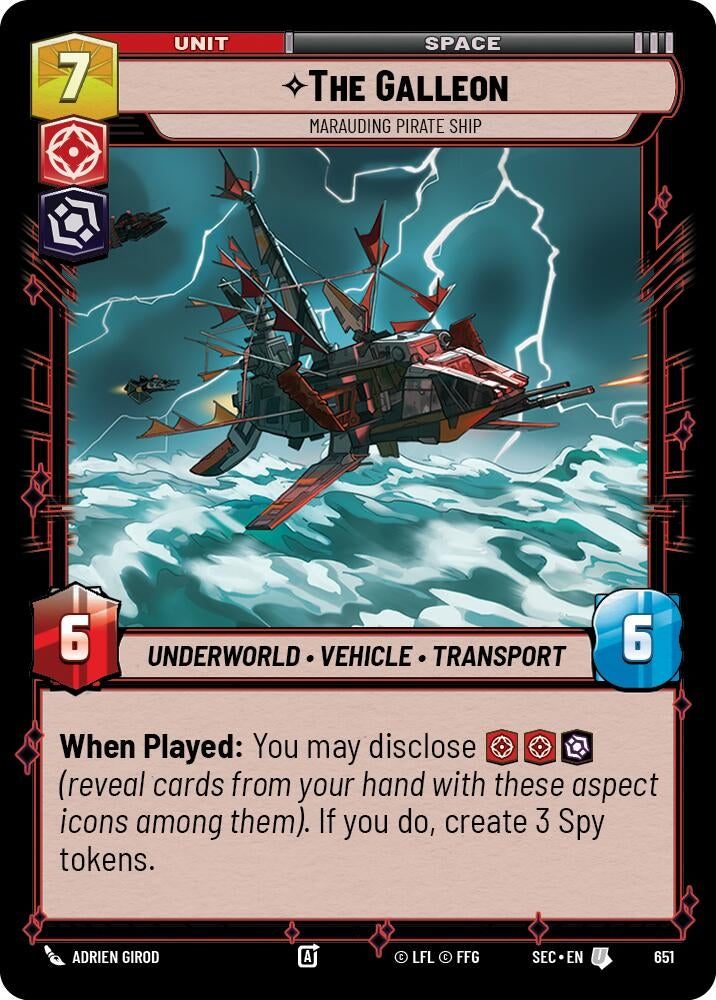 Image for The Galleon - Marauding Pirate Ship (Foil) (651) (Secrets of Power) - Star Wars: Unlimited