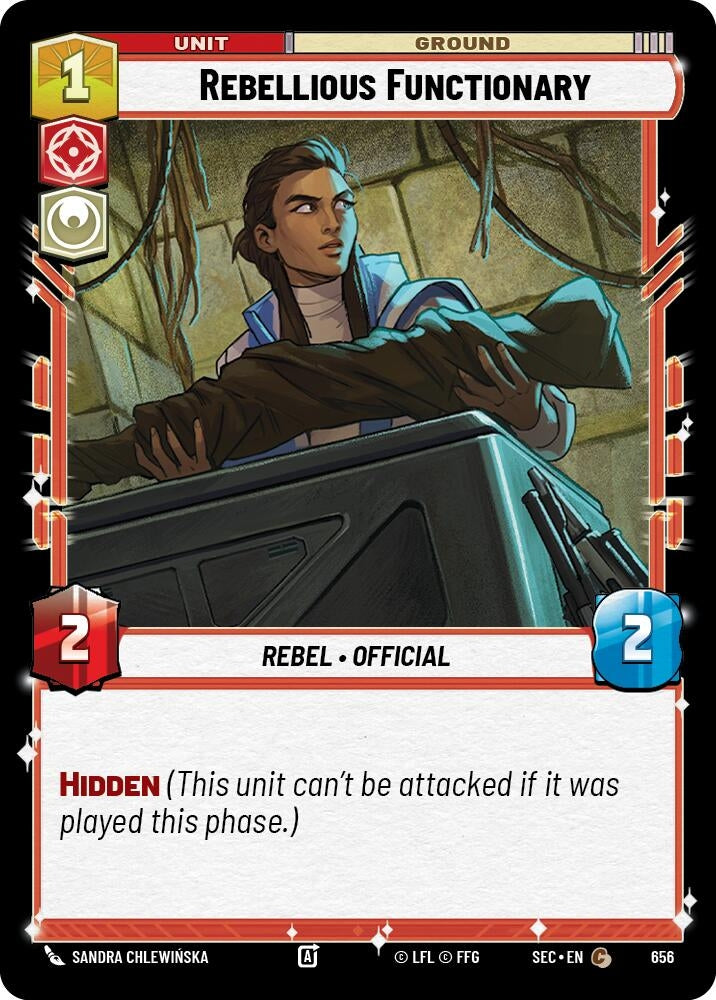 Image for Rebellious Functionary (Foil) (656) (Secrets of Power) - Star Wars: Unlimited