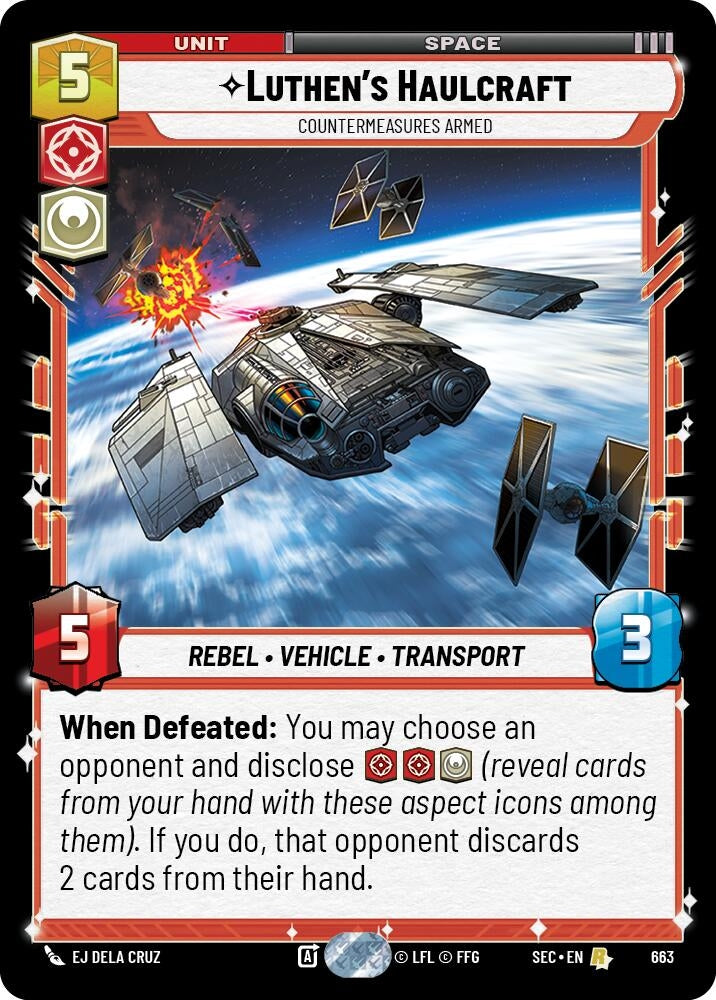 Image for Luthen's Haulcraft - Countermeasures Armed (Foil) (663) (Secrets of Power) - Star Wars: Unlimited