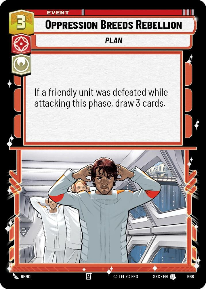 Image for Oppression Breeds Rebellion (Foil) (668) (Secrets of Power) - Star Wars: Unlimited