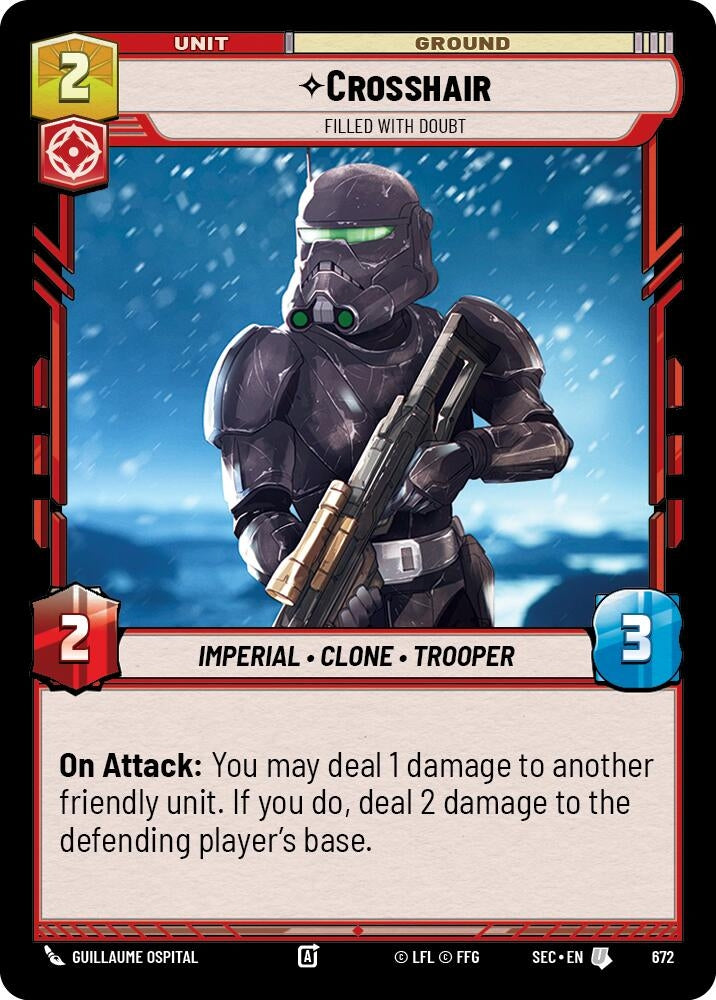 Image for Crosshair - Filled With Doubt (Foil) (672) (Secrets of Power) - Star Wars: Unlimited