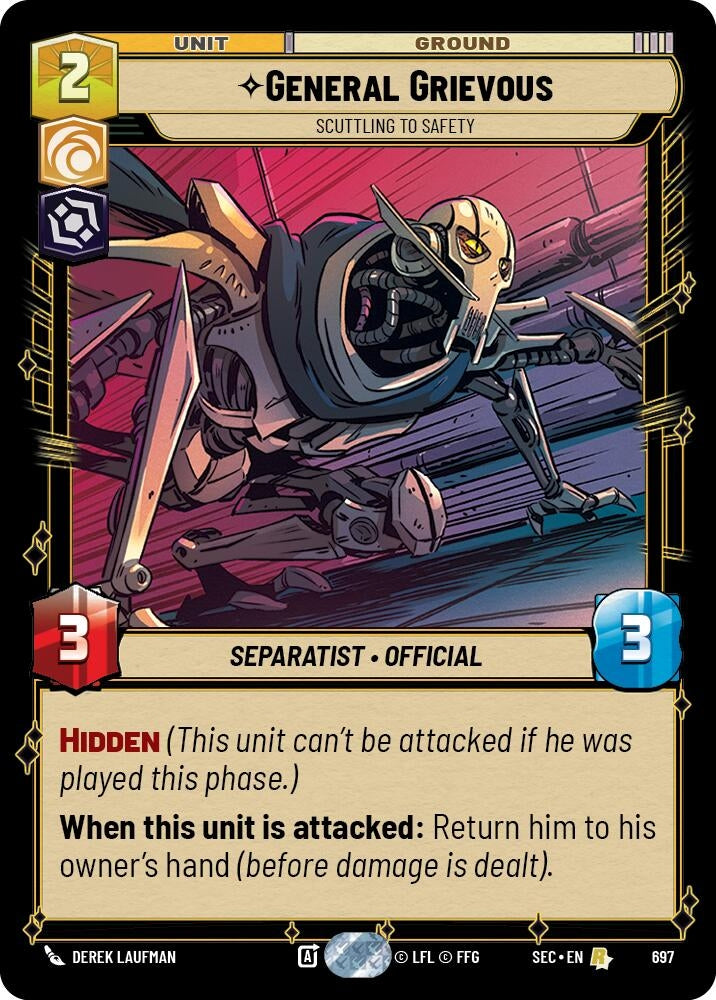 Image for General Grievous - Scuttling to Safety (Foil) (697) (Secrets of Power) - Star Wars: Unlimited