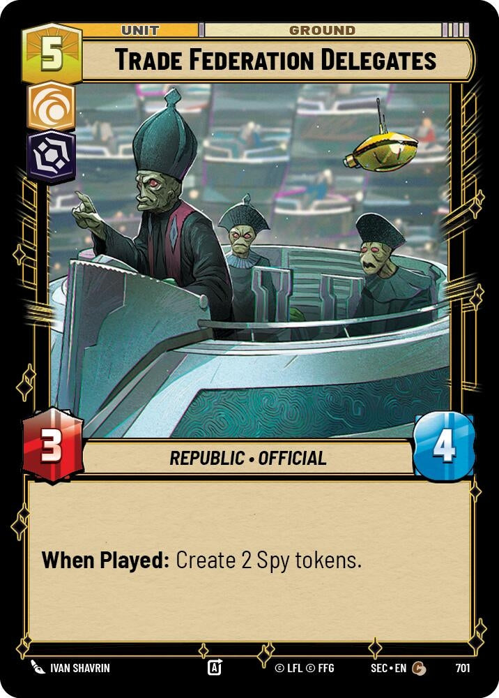 Image for Trade Federation Delegates (Foil) (701) (Secrets of Power) - Star Wars: Unlimited