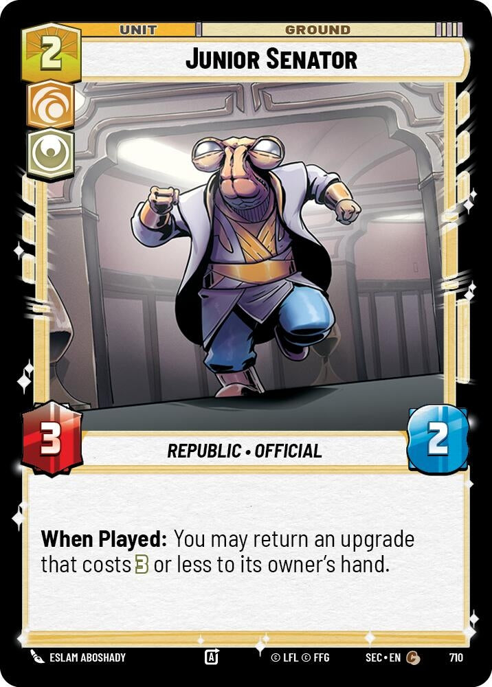 Image for Junior Senator (Foil) (710) (Secrets of Power) - Star Wars: Unlimited