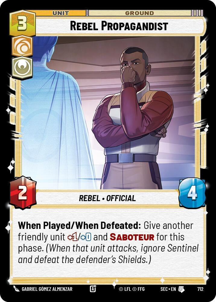 Image for Rebel Propagandist (Foil) (712) (Secrets of Power) - Star Wars: Unlimited