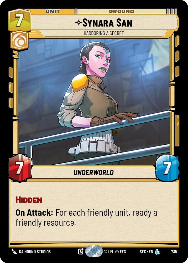 Image for Synara San - Harboring a Secret (Foil) (735) (Secrets of Power) - Star Wars: Unlimited