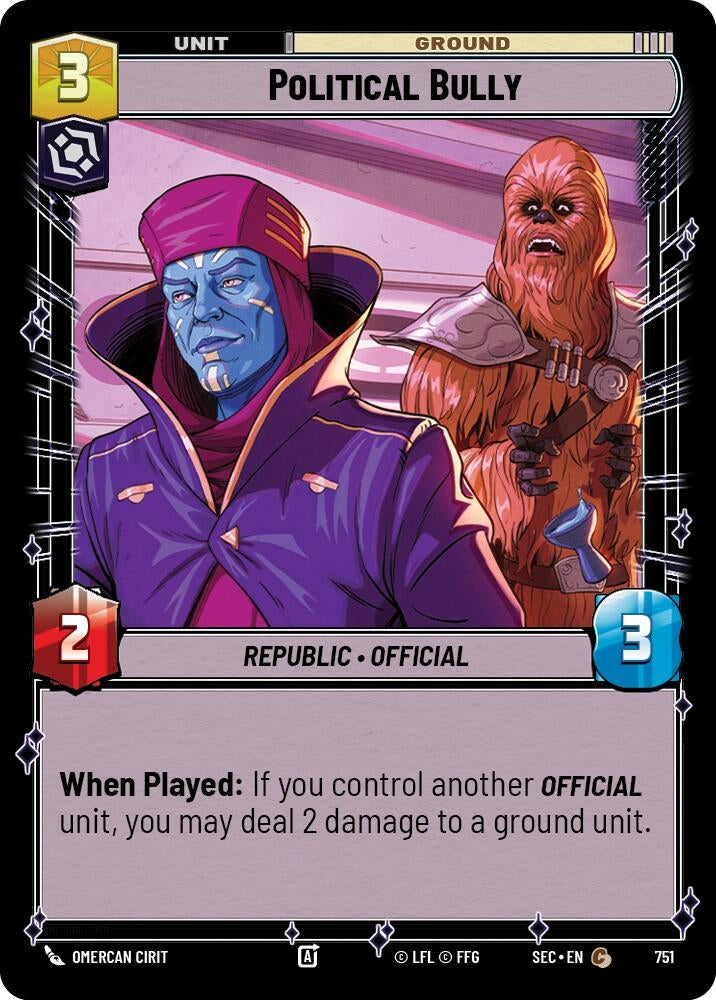 Image for Political Bully (Foil) (751) (Secrets of Power) - Star Wars: Unlimited