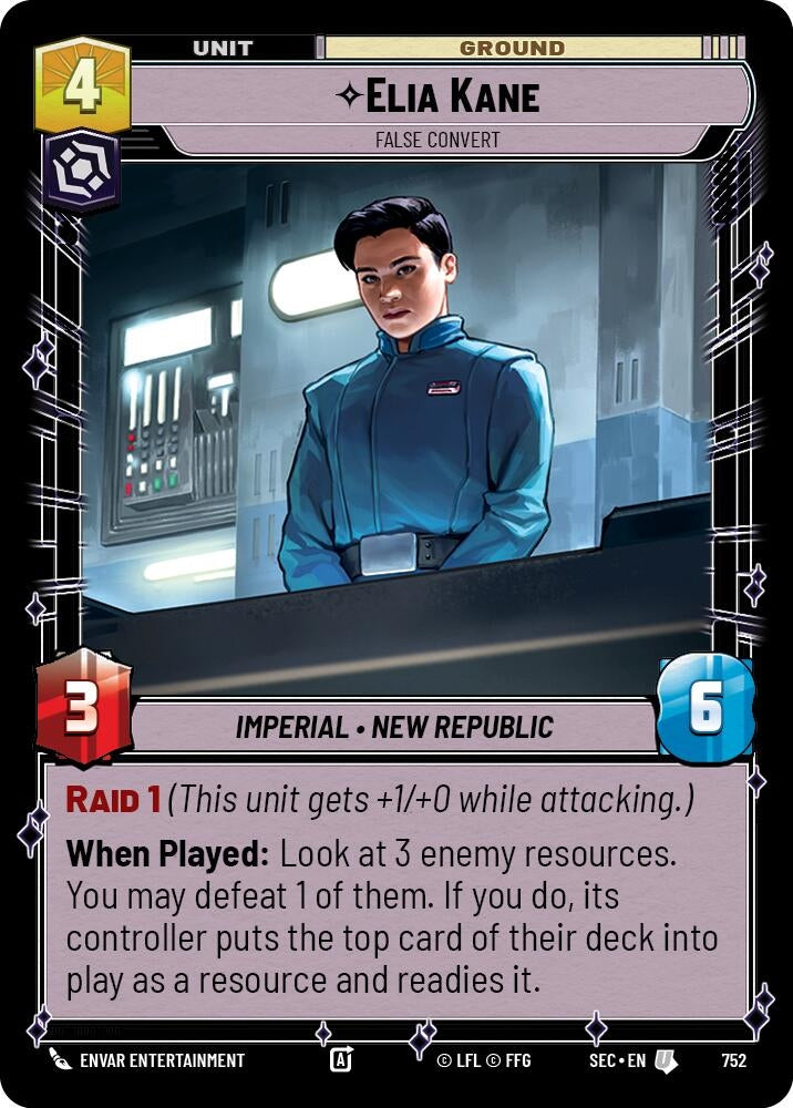 Image for Elia Kane - False Convert (Foil) (752) (Secrets of Power) - Star Wars: Unlimited
