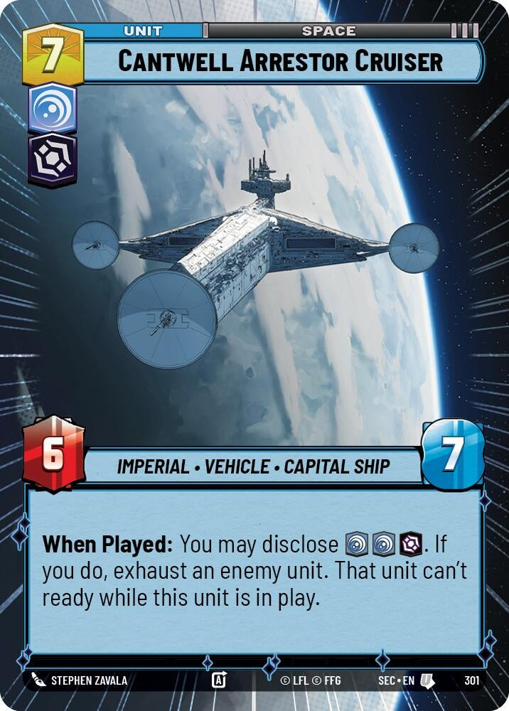 Image for Cantwell Arrestor Cruiser (Hyperspace) (301) (Secrets of Power) - Star Wars: Unlimited