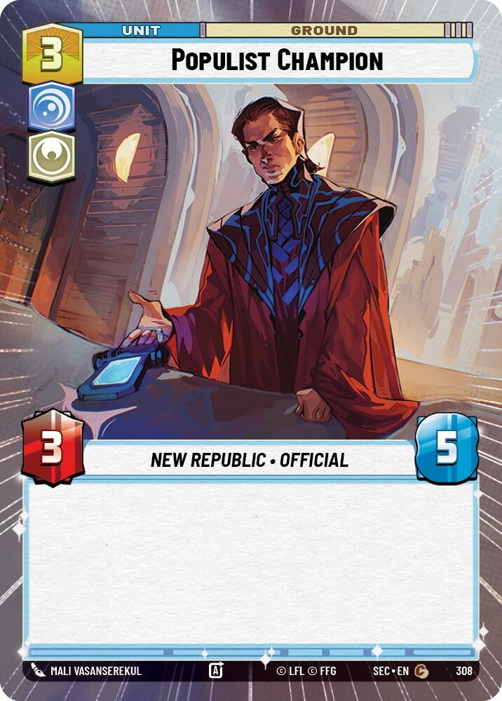 Image for Populist Champion (Hyperspace) (308) (Secrets of Power) - Star Wars: Unlimited